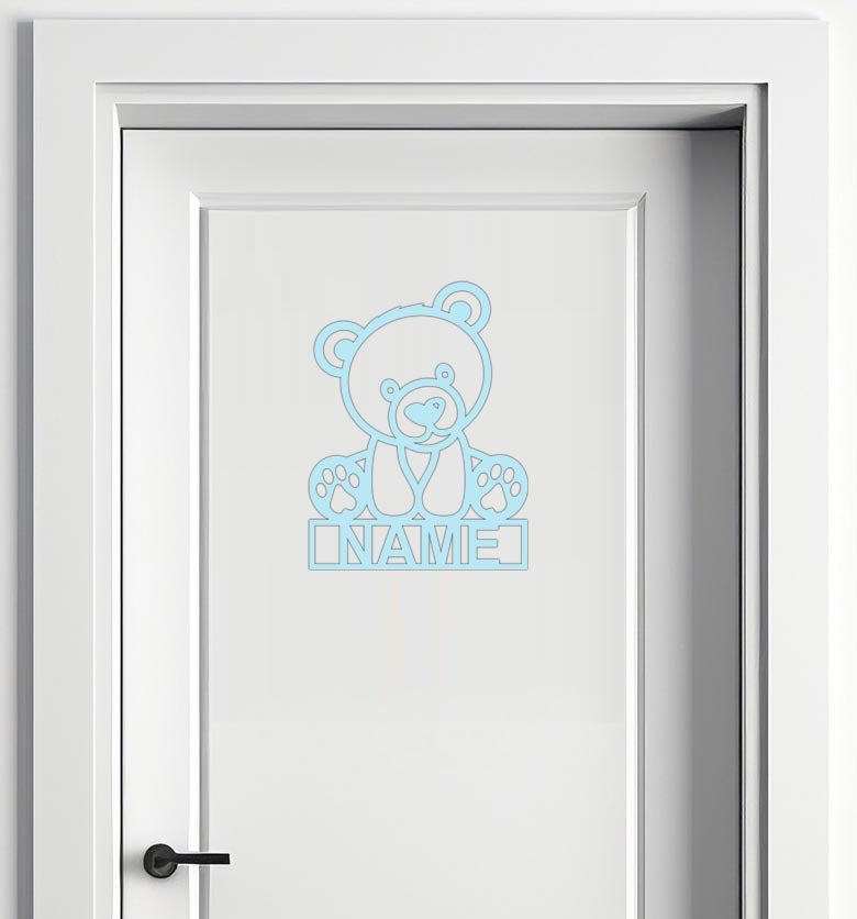 Personalisierter 3D Schriftzug individuelles Namensschild 25cm Höhe Türschild Wanddekoration Kinderzimmer Acryl Bär verschiedene Farben