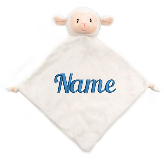 Personalisiertes Schnuffeltuch weiches Kuscheltuch mit Name Bestickt Schnuffeltier Schlafhilfe Tröster Geschenk zur Geburt Schaf