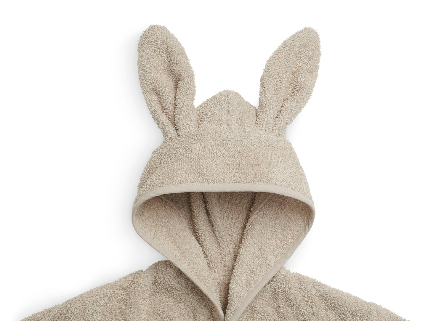 Personalisierter Bademantel mit Name bestickt für Kinder und Kleinkinder aus Frottee Baumwolle Beige
