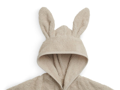 Personalisierter Bademantel mit Name bestickt für Kinder und Kleinkinder aus Frottee Baumwolle Beige
