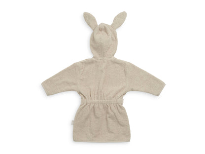 Personalisierter Bademantel mit Name bestickt für Kinder und Kleinkinder aus Frottee Baumwolle Beige