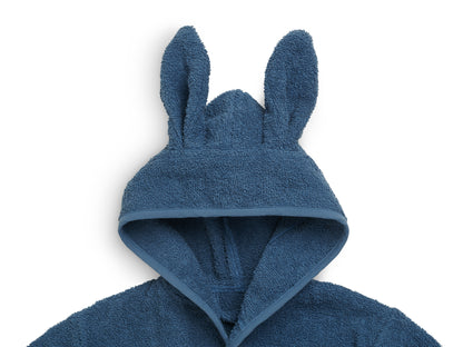 Personalisierter Bademantel mit Name bestickt für Kinder und Kleinkinder aus Frottee Baumwolle Blau