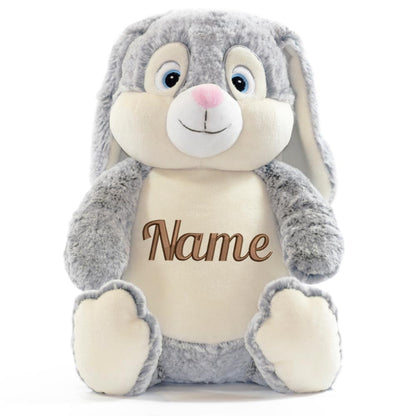 Personalisiertes Stofftier Hase Kuscheltier Bestickt Plüschtier zur Geburt Stickmotiv Name