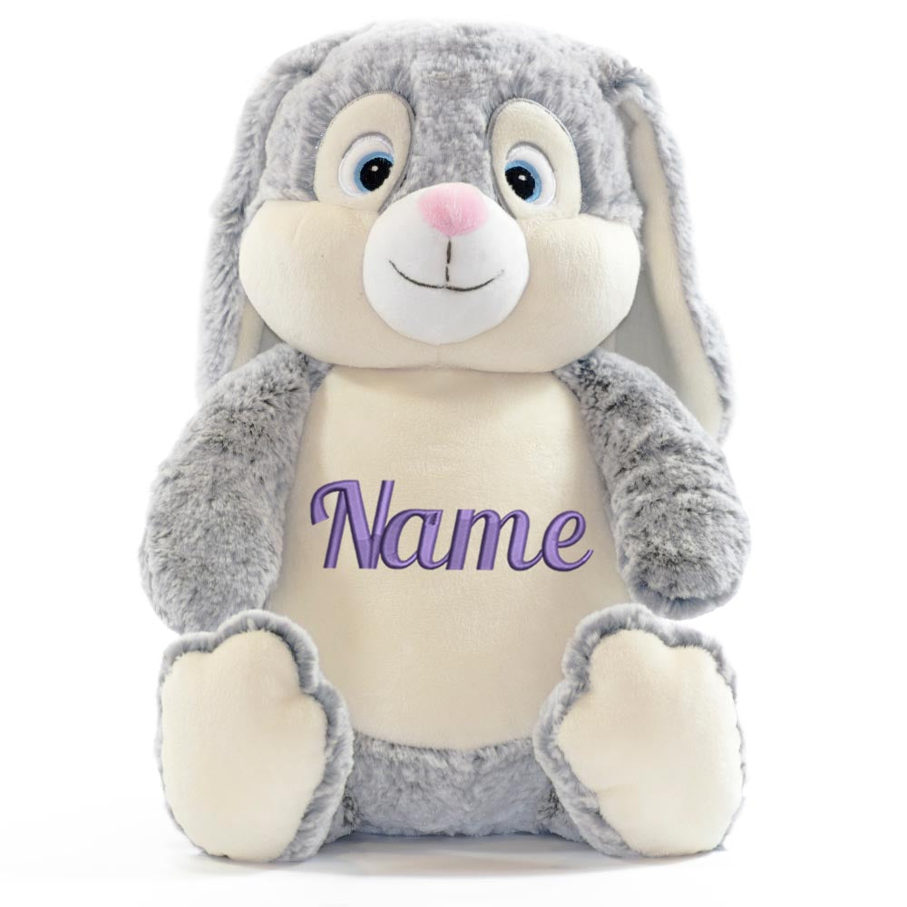 Personalisiertes Stofftier Hase Kuscheltier Bestickt Plüschtier zur Geburt Stickmotiv Name