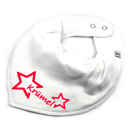 HALSTUCH Stern mit Name oder Text personalisiert für Baby oder Kind aus Baumwolle in Einheitsgröße verschiedene Farben