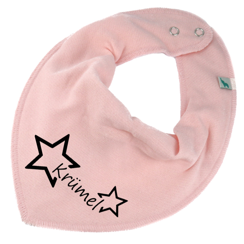 HALSTUCH Stern mit Name oder Text personalisiert für Baby oder Kind aus Baumwolle in Einheitsgröße verschiedene Farben