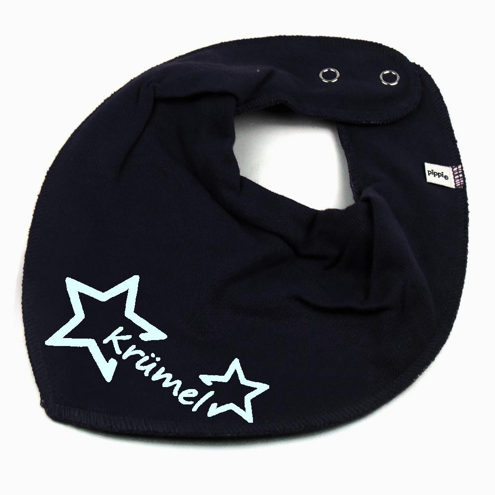 HALSTUCH Stern mit Name oder Text personalisiert für Baby oder Kind aus Baumwolle in Einheitsgröße verschiedene Farben