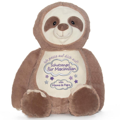Stofftier mit Name Bestickt Kuscheltier Faultier personalisiert Schutzengel