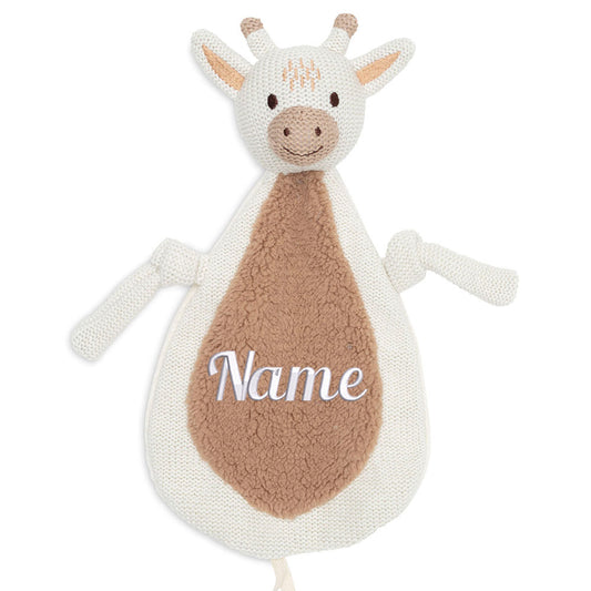 Schnuffeltuch mit Name Bestickt Kuscheltuch personalisiert Tröster Geschenk zur Geburt Giraffe