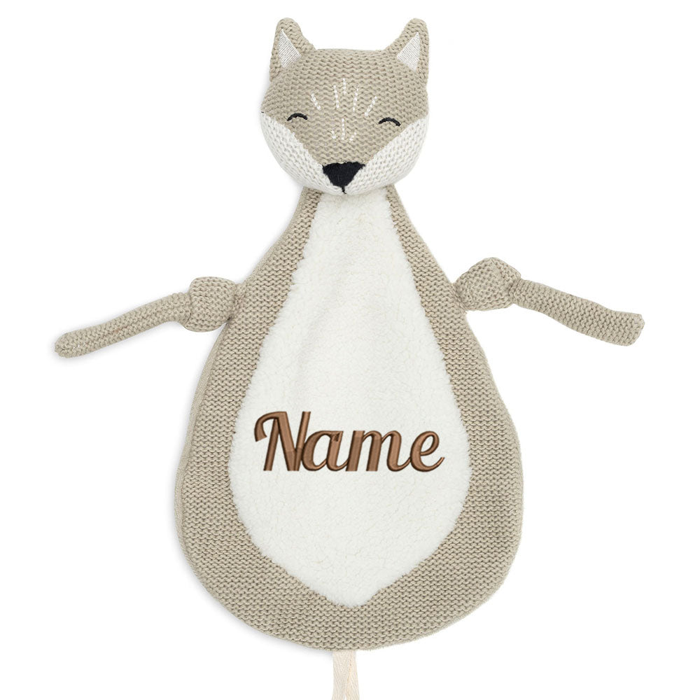 Schnuffeltuch mit Name Bestickt Kuscheltuch personalisiert Fuchs Geschenk zur Geburt