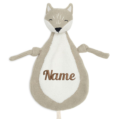 Schnuffeltuch mit Name Bestickt Kuscheltuch personalisiert Fuchs Geschenk zur Geburt