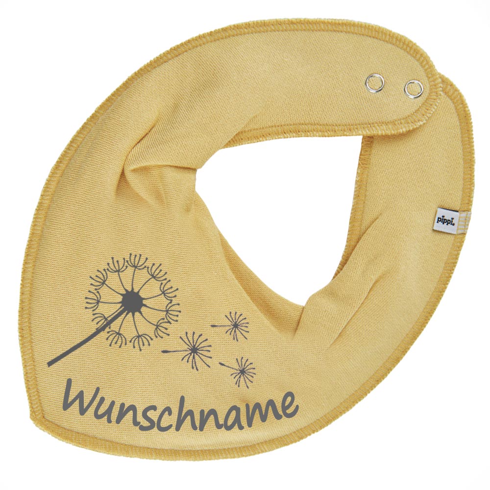 HALSTUCH Pusteblume mit Name oder Text personalisiert für Baby oder Kind aus Baumwolle in Einheitsgröße verschiedene Farben