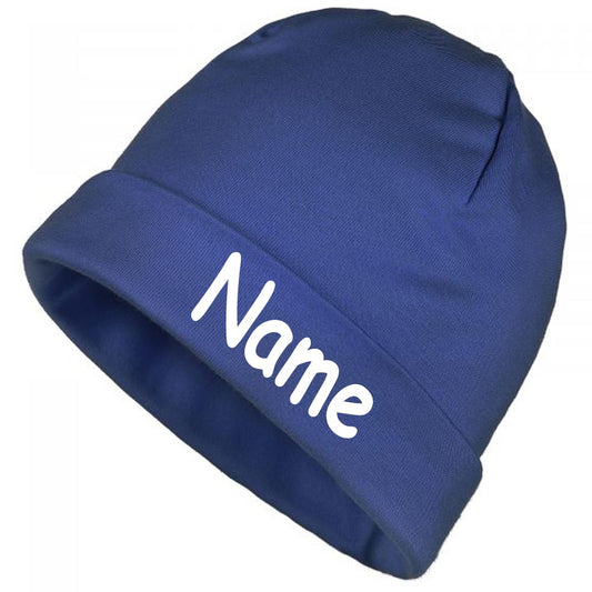 Mütze Uni royal mit Namen oder Text personalisiert für Baby oder Kind aus 100% Baumwolle mit UV-Schutz