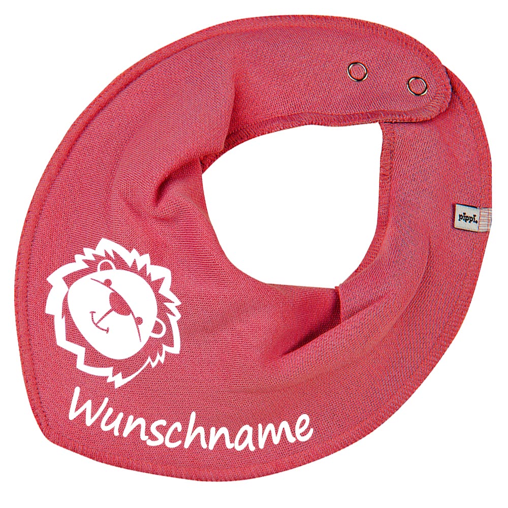 HALSTUCH Löwe mit Name oder Text personalisiert für Baby oder Kind aus Baumwolle in Einheitsgröße verschiedene Farben