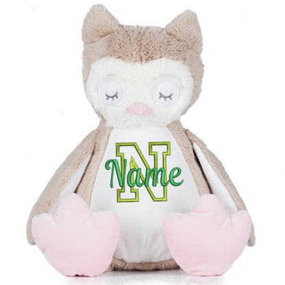 Stofftier mit Name Bestickt Kuscheltier Eule personalisiert Buchstabe