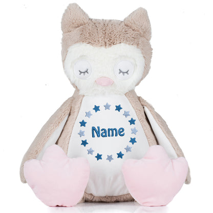 Stofftier mit Name Bestickt Kuscheltier Eule personalisiert Sternkreis