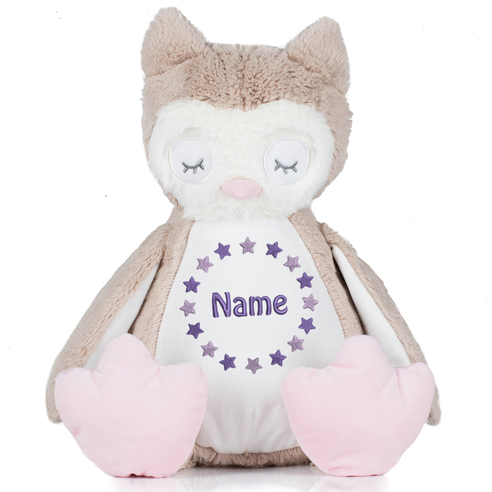 Stofftier mit Name Bestickt Kuscheltier Eule personalisiert Sternkreis