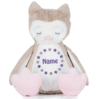 Stofftier mit Name Bestickt Kuscheltier Eule personalisiert Sternkreis