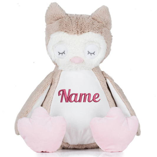 Stofftier mit Name Bestickt Kuscheltier Eule personalisiert Name