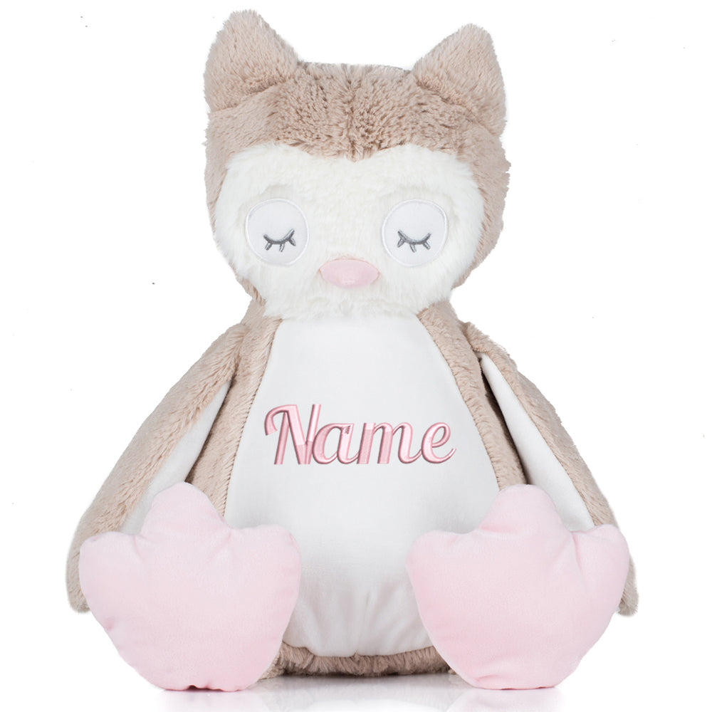 Stofftier mit Name Bestickt Kuscheltier Eule personalisiert Name