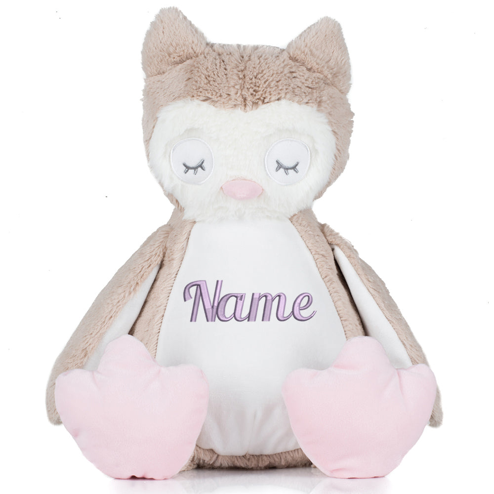 Stofftier mit Name Bestickt Kuscheltier Eule personalisiert Name