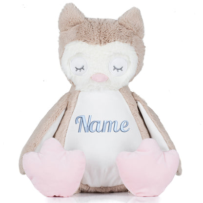 Stofftier mit Name Bestickt Kuscheltier Eule personalisiert Name