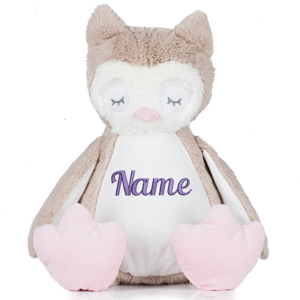 Stofftier mit Name Bestickt Kuscheltier Eule personalisiert Name
