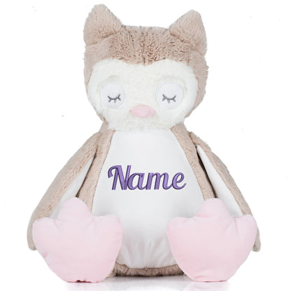Stofftier mit Name Bestickt Kuscheltier Eule personalisiert Name