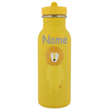 Edelstahl Trinkflasche für Kinder mit Namen graviert von Trixie ultraleicht auslaufsicher Trinkschnabel für Kinder ab 3 Jahren Löwe