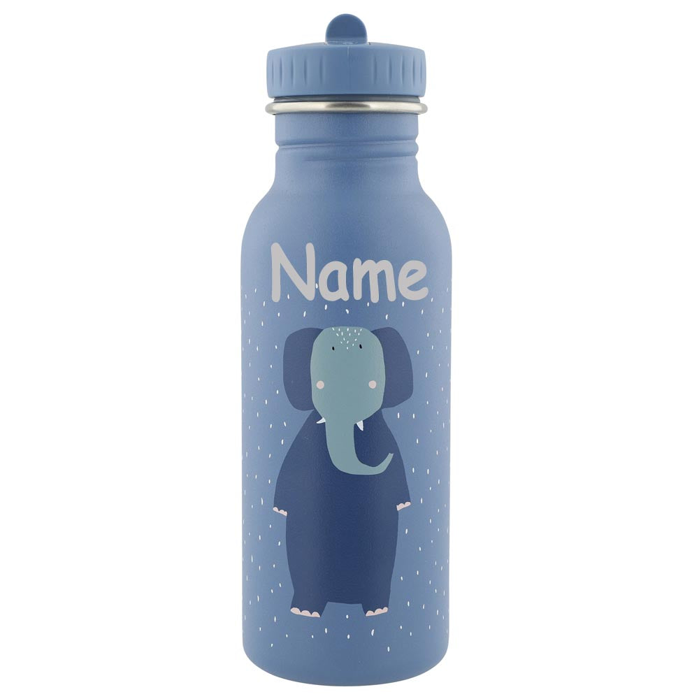 Edelstahl Trinkflasche für Kinder mit Namen graviert von Trixie ultraleicht auslaufsicher Trinkschnabel für Kinder ab 3 Jahren Elefant