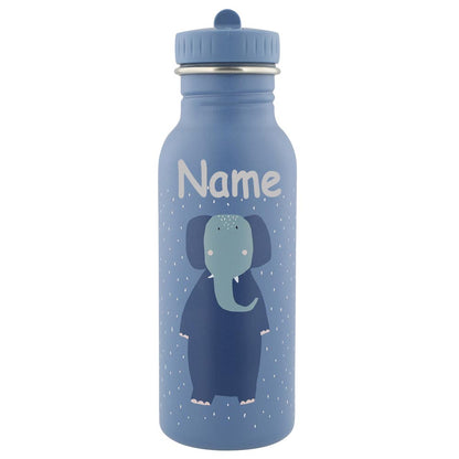 Edelstahl Trinkflasche für Kinder mit Namen graviert von Trixie ultraleicht auslaufsicher Trinkschnabel für Kinder ab 3 Jahren Elefant