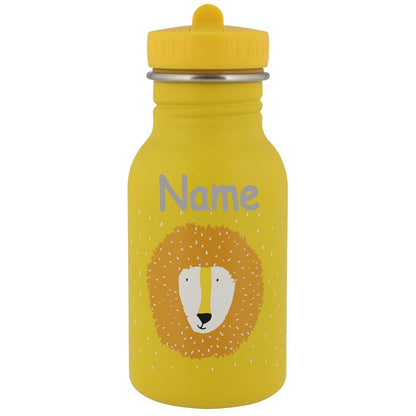 Edelstahl Trinkflasche für Kinder mit Namen graviert von Trixie ultraleicht auslaufsicher Trinkschnabel für Kinder ab 3 Jahren Löwe
