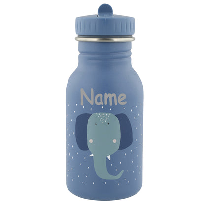 Edelstahl Trinkflasche für Kinder mit Namen graviert von Trixie ultraleicht auslaufsicher Trinkschnabel für Kinder ab 3 Jahren Elefant