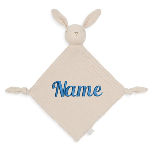 Schnuffeltuch mit Name Bestickt Kuscheltuch personalisiert Tröster Geschenk zur Geburt HASE beige