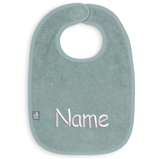 Lätzchen für Babys mit Name bestickt weicher Frottee aus 100% Baumwolle Babylätzchen 38cm lang helles grün