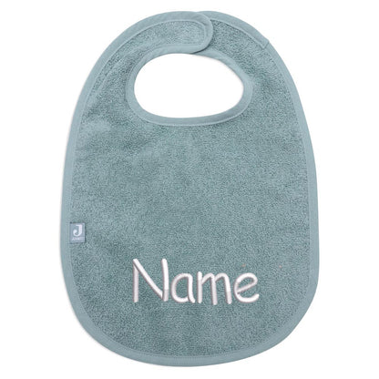 Lätzchen für Babys mit Name bestickt weicher Frottee aus 100% Baumwolle Babylätzchen 38cm lang helles petrol