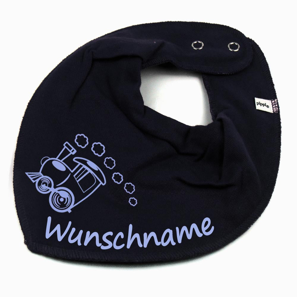 HALSTUCH Zug mit Name oder Text personalisiert für Baby oder Kind aus Baumwolle in Einheitsgröße verschiedene Farben