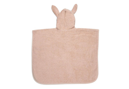Baby Badeponcho mit Name Bestickt Poncho aus Frottee Baumwolle Rose