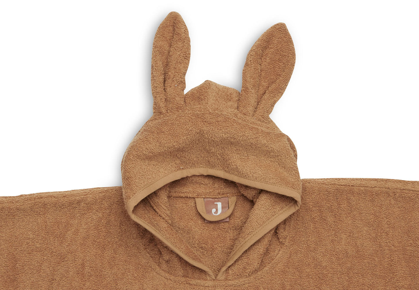 Baby Badeponcho mit Name Bestickt Poncho aus Frottee Baumwolle Caramel