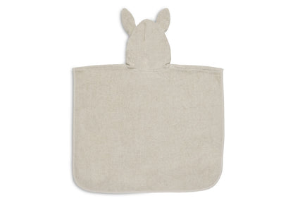 Baby Badeponcho mit Name Bestickt Poncho aus Frottee Baumwolle Beige