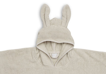 Baby Badeponcho mit Name Bestickt Poncho aus Frottee Baumwolle Beige