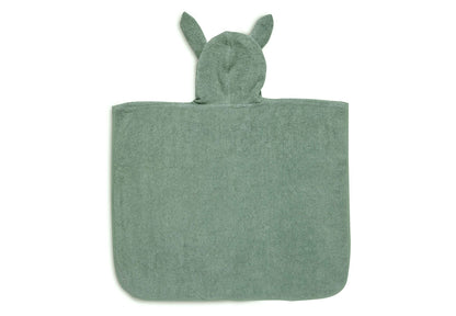 Baby Badeponcho mit Name Bestickt Poncho aus Frottee Baumwolle Salbei
