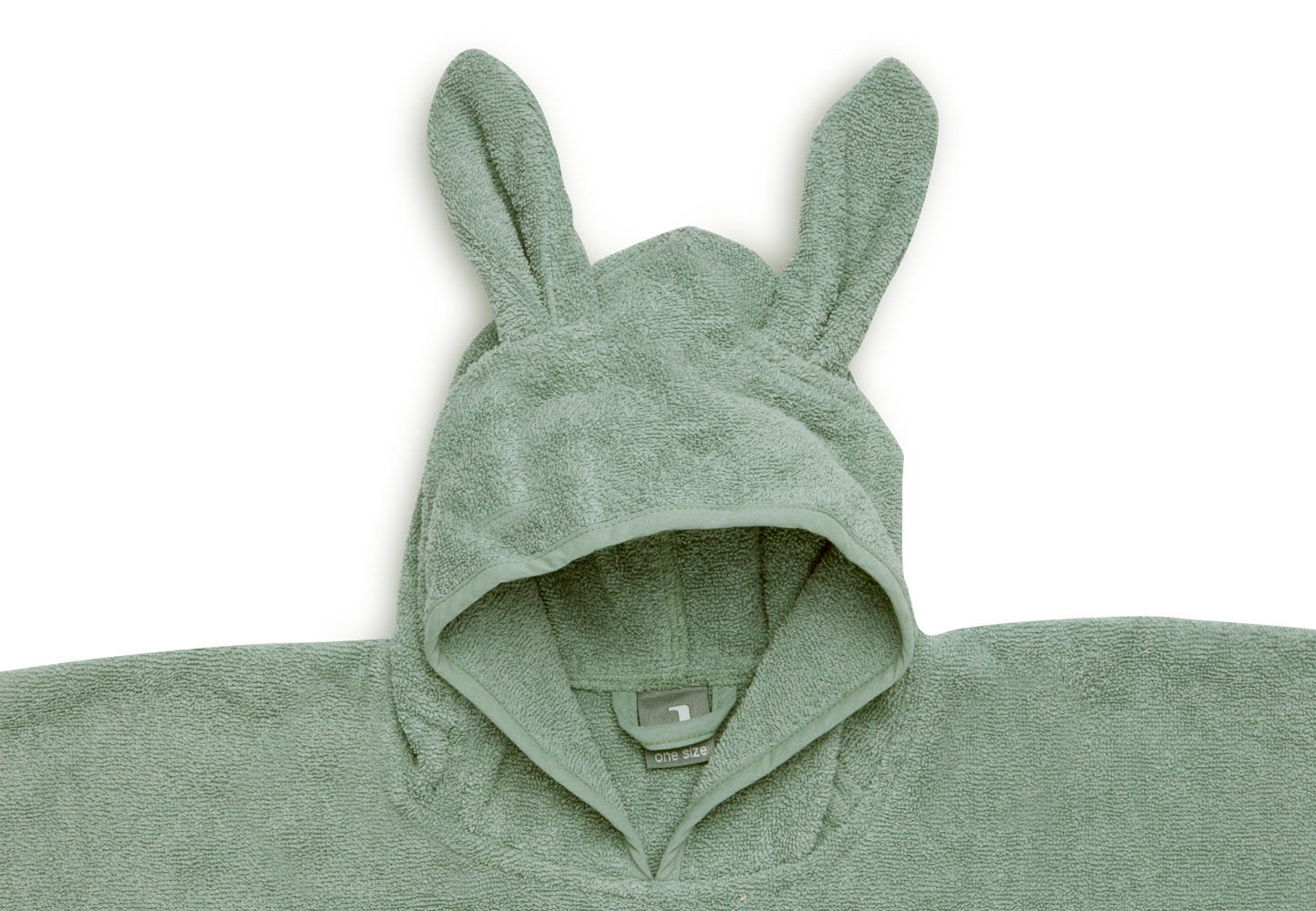 Baby Badeponcho mit Name Bestickt Poncho aus Frottee Baumwolle Salbei