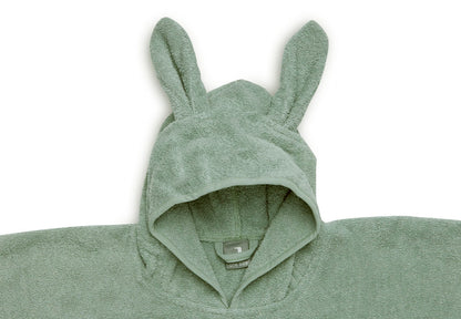 Baby Badeponcho mit Name Bestickt Poncho aus Frottee Baumwolle Salbei