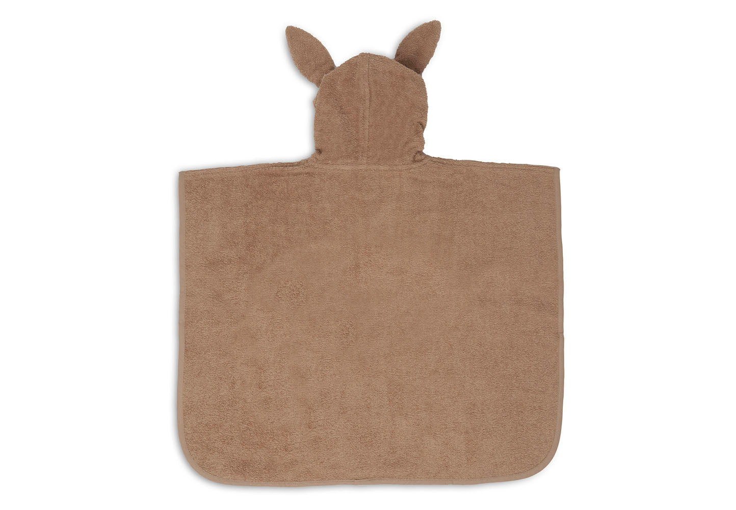 Baby Badeponcho mit Name bestickt Poncho aus Frottee Baumwolle Nougat