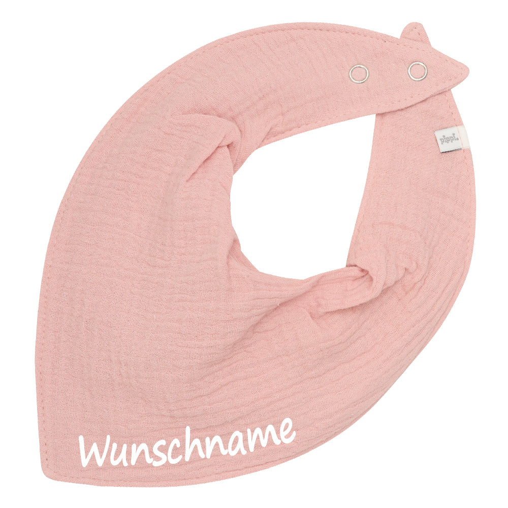 Musselin HALSTUCH personalisiert für Baby und Kleinkind aus Baumwolle in Einheitsgröße Spucktuch mit Wunschname bedruckt
