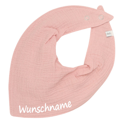 Musselin HALSTUCH personalisiert für Baby und Kleinkind aus Baumwolle in Einheitsgröße Spucktuch mit Wunschname bedruckt