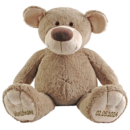 Stofftier Teddy Bär Geschenk mit Namen und Geburtsdatum personalisiert