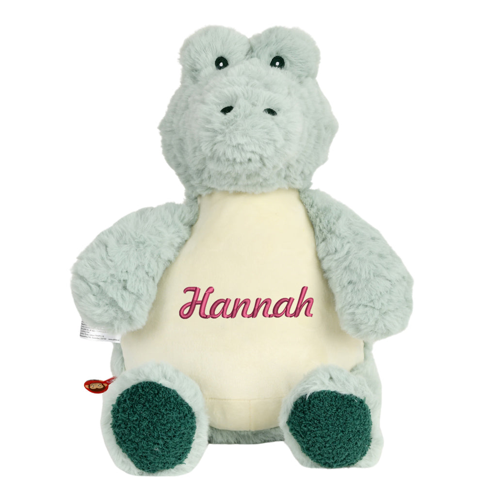 Personalisiertes Stofftier Alligator Kuscheltier Bestickt Plüschtier zur Geburt Stickmotiv Name
