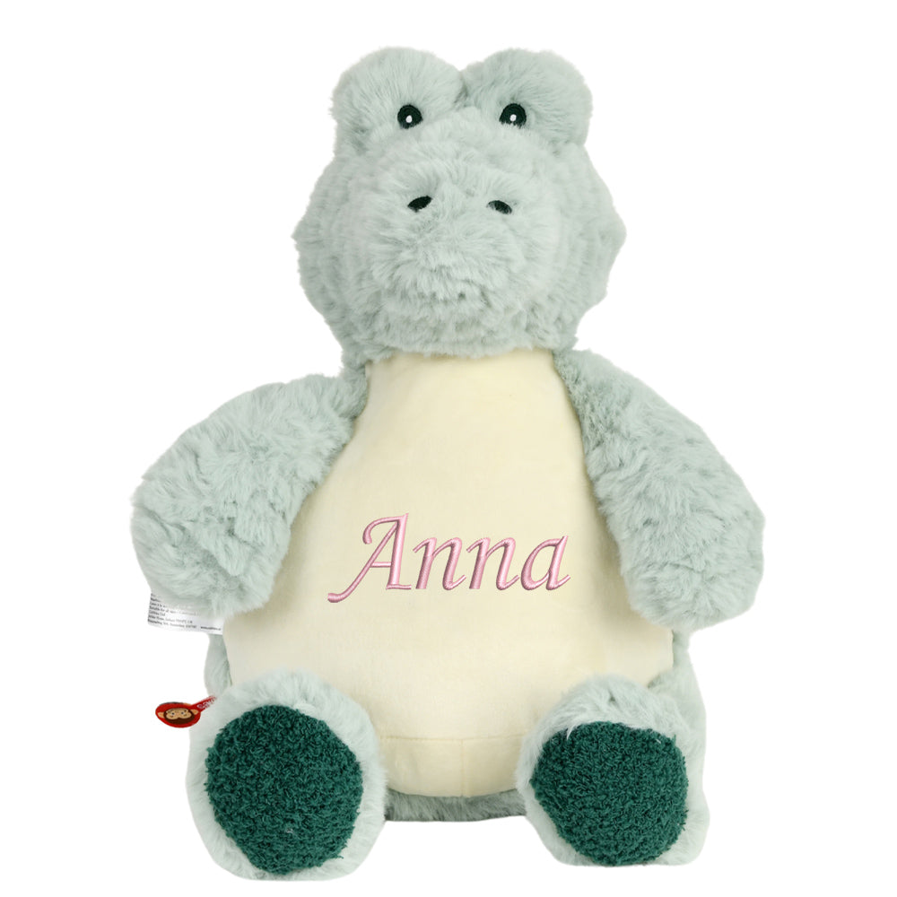 Personalisiertes Stofftier Alligator Kuscheltier Bestickt Plüschtier zur Geburt Stickmotiv Name